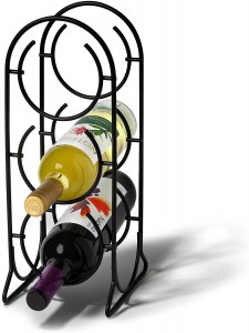 ផលិតផលថ្មីរបស់ប្រទេសចិន 8-Bottle Bamboo Wine Rack Holder Geometric Pattern Bottle Holder Countertopwine Storage Rack