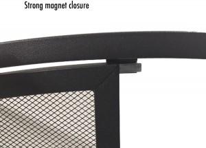 15137 3-Panel Mission Fireplace Screen, Black
