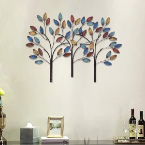 Esculturas de arte de parede de metal de folha de árvore Decoração de casa Árvore da vida Decoração de parede (Árvore da vida 2)
