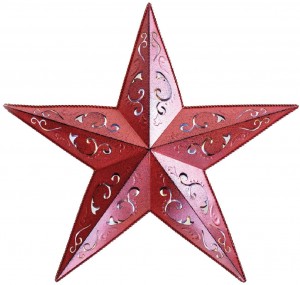 RED LACY METAL BARN STAR 24″ – rustic cut out style country indoor outdoor Christmas home decor. Interior exterior lacey metal stars decorations look great hanging on house walls fence ...