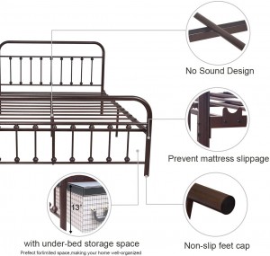 Fornecimento OEM/ODM China Estrutura de cama estofada para móveis domésticos tamanho queen