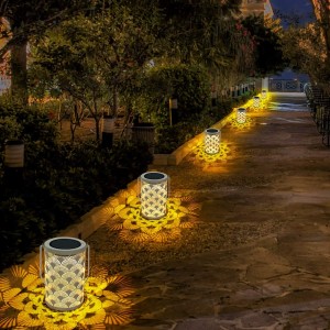 Solar Lantern Light fir Dekor - Deaunbr Outdoor Tabletop Lanterns Waasserdicht Lampe hängend Gaart Luuchten mat Handle Dekoratioun fir Patio, Backyard, Pathway, Yard Tree - White (1 Pack)