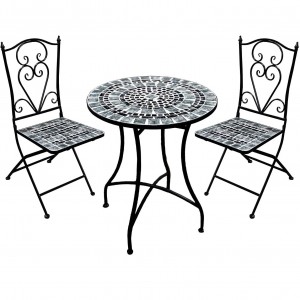 Tovarniško prilagojena Kitajska Hongqiang Mosaic Tile Table Bistro Set Vrtno pohištvo s stoli