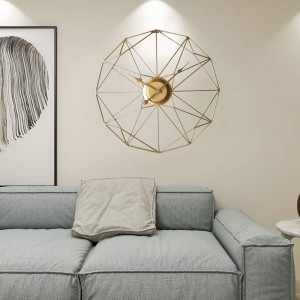 Moderne metalen wandklok 20 inch, stille niet-tikkende wandklok groot decoratief voor woonkamer slaapkamer kantoorinrichting - goud