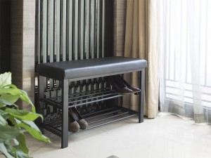 Harga yang wajar China Velvet Fabric Black Footstool Ottoman Bed Storage Box Seat Bangku