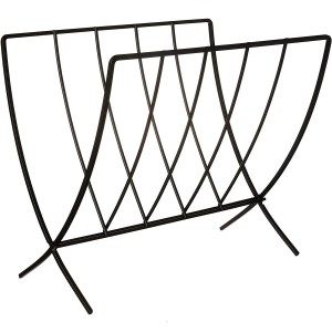 Seville Rack, Sturdy Steel Periodical Home & Office Organization, Chic Storage for Magazines, Records, Newspapers, Artwork & More, Black