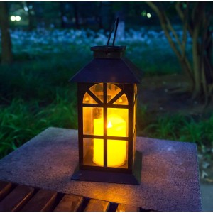 Suna Lanterno - Subĉiela Klasika Dekoracio Bronza Antikva Metalo kaj PVC Konstrua Misio Suna Ĝardeno Lanterno Endoma kaj Subĉiela Suna Penda Lanterno Tute Suna Elektra Lanterno de Malalta Bontenado