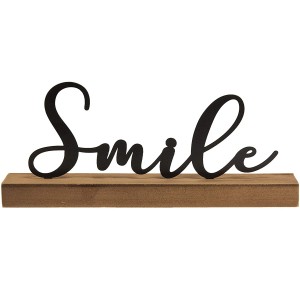 Smile Tabletop Word Block Sign, Multi