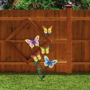 28 Inch Butterfly Garden Stake Decor Metal Wall Art Decoration, Yard Outdoor Ornaments