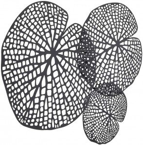 Swart metaalblaarmuurdekor – Rustieke yster Lotusblare Muurkunsbeeldhouwerkversiering – 25 2/5″ x 20 1/2″ – Gereed om op te hang