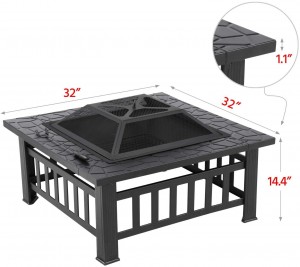 Cheapest Price China New Design Rectangle Fire Pit with Perfect Size for Your Garden.