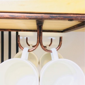 Sob o armário, copos de taças de vinho e porta-copos porta-cozinha, organizador de balcão de armazenamento de jantar (Bronze 1 linha 1 prateleira)