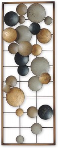 New Aluminum/Metal Wall Decor with Frame (Circles Earth Colors)