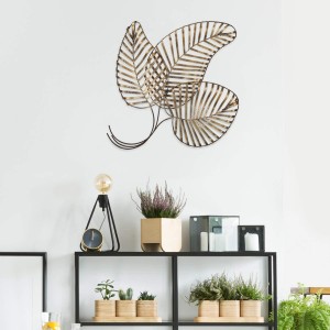 DN0013 Bronze Leaf Urban Design Metal Wall Decor for Nature Home Art Decoration & Kitchen Gifts, Bronze