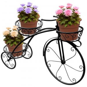 Antique Cast Iron Bicycle with Vintage Plant Stand Flower Pot for Outdoor China Manufacturer 