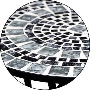 MJK112A Alpių marmurinio stiklo mozaikos bistro rinkinys, pilka