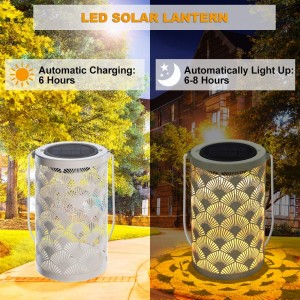 I-Solar Lantern Light for Decor – I-Deaunbr Outdoor Tabletop Lanterns Izibani Zengadi Ezingangeni Manzi Ezinemihlobiso yesibambo ye-Patio, Igceke elingemuva, Indlela, Isihlahla Seyadi – Elimhlophe (Iphakethe eli-1)