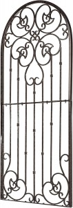 EKR Wall Trellis Indoor Outdoor Wrought Iron Heavy Scroll Metal Decoration Large with Set of 4 Mounting Brackets