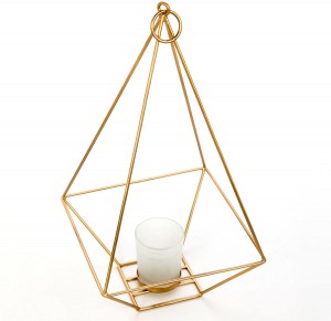 Set of 2 Gold Finish Tealight/Votive Holder Lantern with Votive Frosted Candle Holder- 11.5″ High. Ideal Gift for Weddings, Special Events, Parties LED Candle Gardens, Spa, Aromatherapy O4