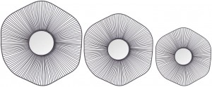 Супер ең төменгі баға Қытай дөңгелек геометриялық күн сәулесі қабырға екпіні айнасы үй декоры қабырға айнасы