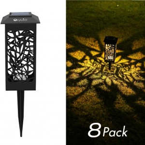 Solar Path Lights Outdoor, 8 Pack LED Garden Pathway Lights Solar Powered, Decorative Landscape Lighting Security Light Auto On/Off Dusk to Dawn for Lawn, Patio, Yard, Halloween, Christmas