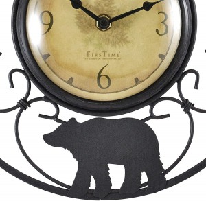 Relógio de parede de arame de vida selvagem, 11″, marrom/preto