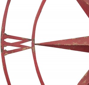 Декоративний настінний круглий металевий компас, 30 дюймів, червоний