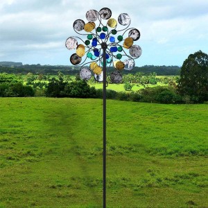 Factory Price China Garden Decoration Metal Elves 3 D Wind Spinner with Tail