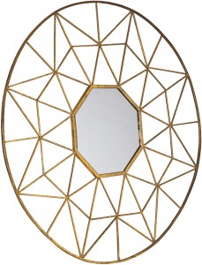 Espelho de parede decorativo barato de fábrica, estilo europeu, novo design, cristal, diamante triturado