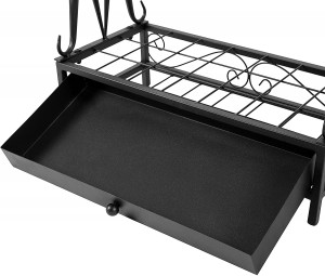 Modern Black Metal 21-Slot Freestanding Umbrella Stand Holder Storage Rack with 12 Hooks and Removable Base Drip Tray
