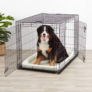 Single-Door & Double-Door Folding Metal Dog or Pet Crate Kennel with Tray