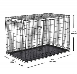Jednodveřová a dvoudveřová skládací kovová bouda pro psy nebo mazlíčky s podnosem
