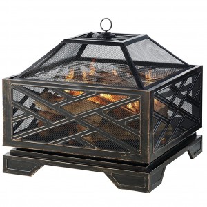 18 Years Factory China Assembly Corten Steel Metal Brazier Rectangular Wood Burning Fire Pit