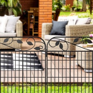 Metal Garden Fence Border 44"x 36"x 4Pack Heavy Duty Tall Rustproof Decorative Garden Fencing Panels Animal Barrier Outdoor Iron Edge Fencing para sa Landscape Folding Flower Bed Fence Gate FC07