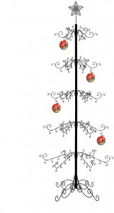 Ornament Stojan na stromeček Kovový Vánoční Drát Háček Věšák Cetka Koule Psík Kočka Sklo Halloween tepané železo 84inch (černá)