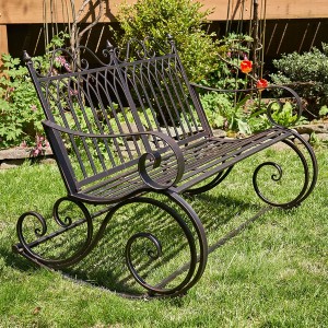 Outdoor Metal Rocking Arm Chair/Bench (Bench, Bronze)