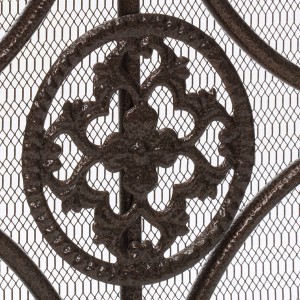 Wilmington Fireplace Screen, Gold Flower On Black