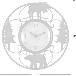 Wildlife Wire Wall Clock, 11 ″, Brown/Black