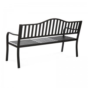 Cast Iron Patio Garden Double Bench Seat para sa Outdoor, Backyard w/Pullout Middle Table