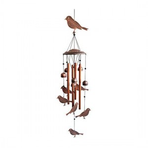 Bird Wind Chimes-4 Hollow Aluminum Tubes -Wind Bells and Birds-Wind Chime with S Hook for Indoor and Outdoor