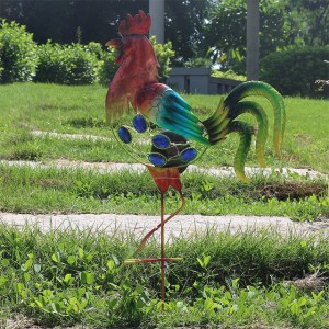 Ornamental Farm Animal Rooster Solar Garden Stakes para sa Pathway Lawn Factory
