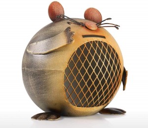 Multi Fungsi Dhuwit Coin Mouse Box Metal Iron Piggy Bank kanggo Dekorasi Ngarep