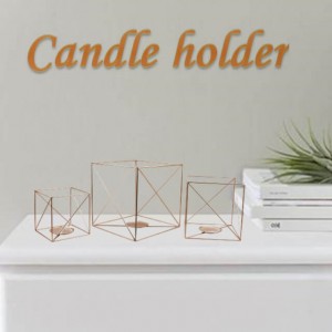 Wrought Iron Rose Gold Geometric Candle Holders China Supplier Sino Glory