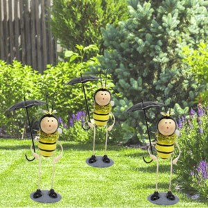 Bee Standing Disc Holding Payung Kerajinan Dekorasi Logam