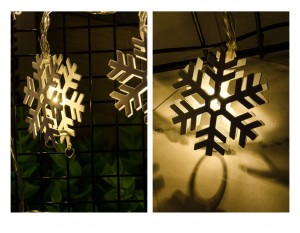 מנצנצת LED מופעל על סוללת פתית שלג פיות אור מחרוזת חג המולד חיצוני מפעל