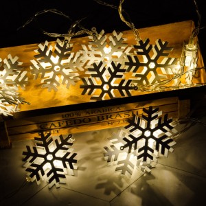 Migocząca dioda Led na baterie Snowflake Fairy String Light na świąteczną fabrykę na zewnątrz
