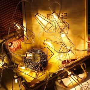 Luz de cadena de Navidad con pilas en forma de diamante de hadas para interiores para fábrica de dormitorios