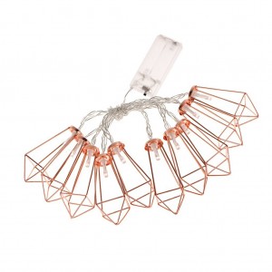 Indoor Fairy Diamond Shape Battery Operated Christmas String Light for Bedroom Factory 