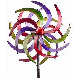 55in High Wind Spinners Colorful Flower Wheel Spinner, Lawn Ornament Wind Catcher for Outdoor Yard Lawn Garden Decorations Gift for Garden Lovers