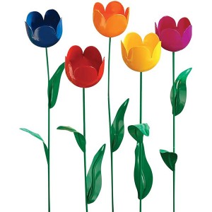 Fox Valley Traders Artificial Tulips Lawn Stakes, One Size Fits All, Multicolor